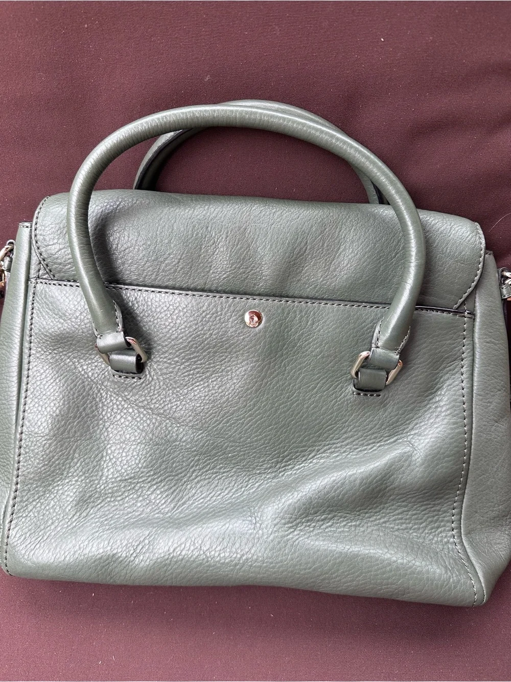 kate spade Olive Green Leather Satchel with Gold-Tone Hardware